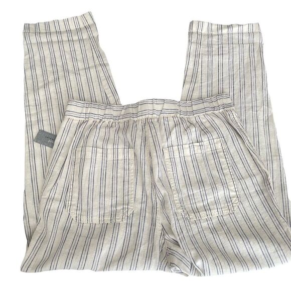 Anthropologie Striped Cream and Blue Trousers - Picture 3 of 11